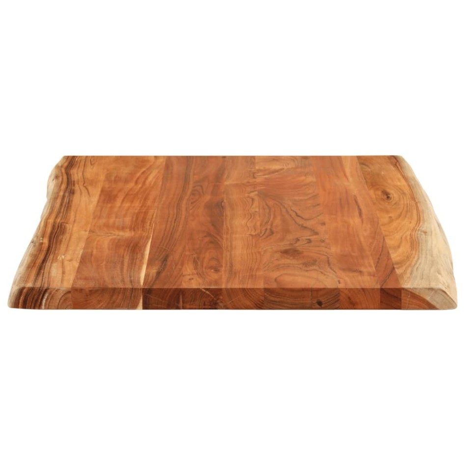 Tablero de mesa rectangular borde natural acacia 90x80x3,8