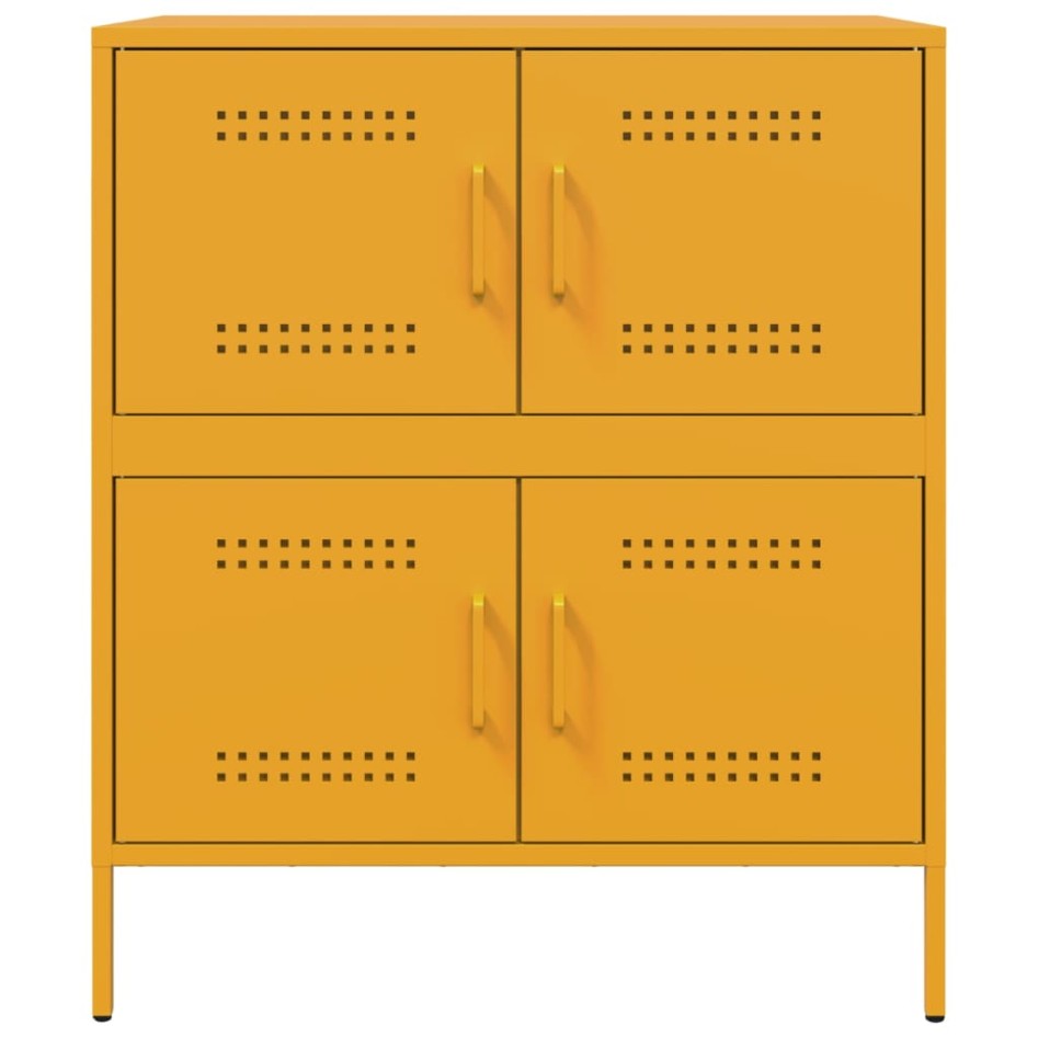Aparador de acero amarillo mostaza 68x39x79