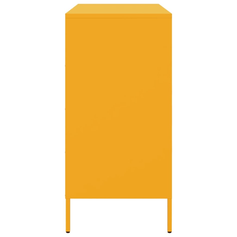 Aparador de acero amarillo mostaza 68x39x79