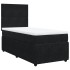 Cama box spring con colchón terciopelo negro 100x200