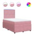 Cama box spring con colchón terciopelo rosa 120x190