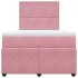 Cama box spring con colchón terciopelo rosa 120x190