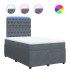 Cama box spring con colchón terciopelo gris oscuro 120x190