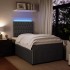 Cama box spring con colchón terciopelo gris oscuro 120x190