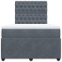Cama box spring con colchón terciopelo gris oscuro 120x190