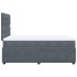 Cama box spring con colchón terciopelo gris oscuro 120x190
