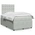 Cama box spring con colchón terciopelo gris claro 120x190