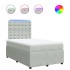 Cama box spring con colchón terciopelo gris claro 120x190