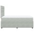 Cama box spring con colchón terciopelo gris claro 120x190