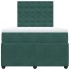 Cama box spring con colchón terciopelo verde oscuro 120x190