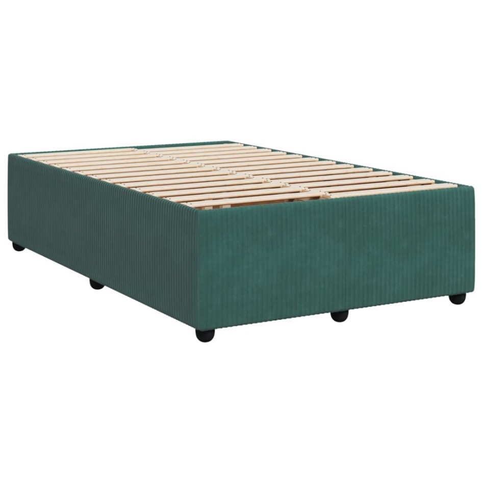Cama box spring con colchón terciopelo verde oscuro 120x190