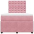 Cama box spring con colchón terciopelo rosa 120x190