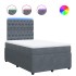 Cama box spring con colchón terciopelo gris oscuro 120x200
