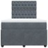 Cama box spring con colchón terciopelo gris oscuro 120x200