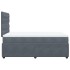 Cama box spring con colchón terciopelo gris oscuro 120x200