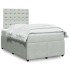 Cama box spring con colchón terciopelo gris claro 120x200