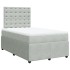 Cama box spring con colchón terciopelo gris claro 120x200