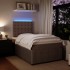 Cama box spring con colchón terciopelo gris claro 120x200