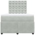 Cama box spring con colchón terciopelo gris claro 120x200