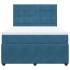 Cama box spring con colchón terciopelo azul 140x200