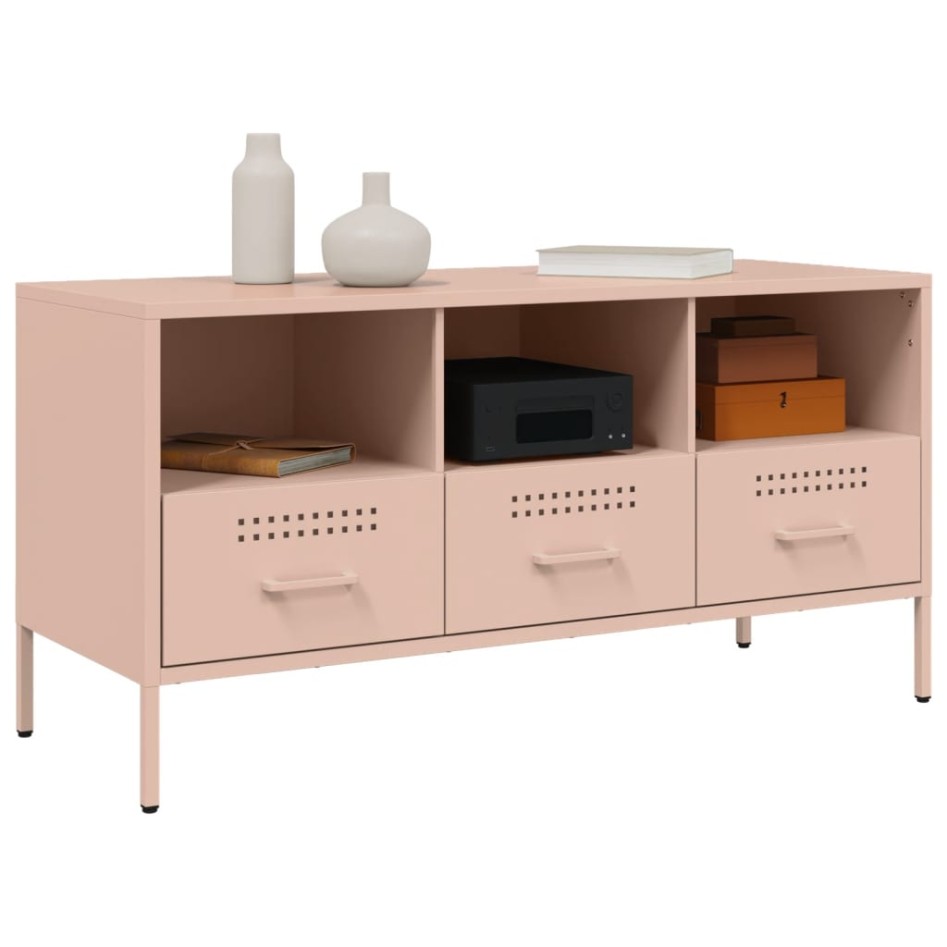 Mueble para TV acero rosa 100,5x39x50,5
