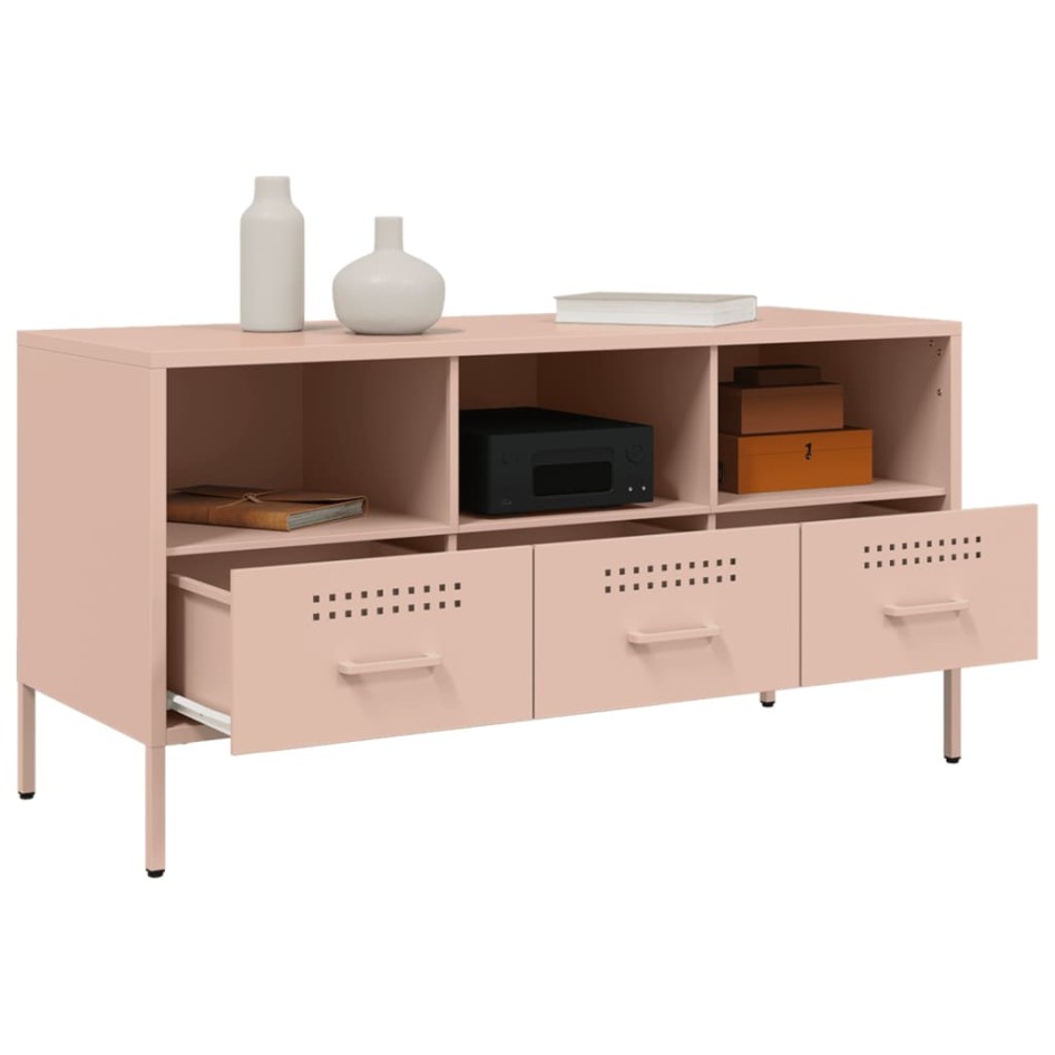 Mueble para TV acero rosa 100,5x39x50,5