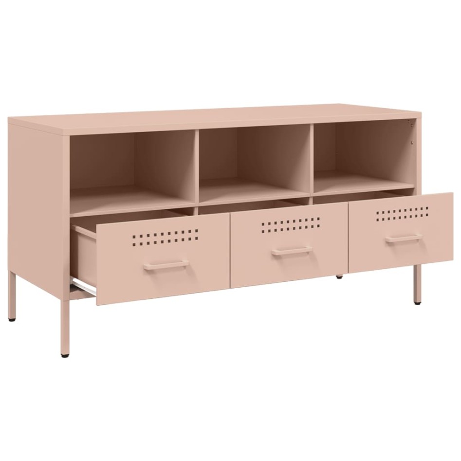 Mueble para TV acero rosa 100,5x39x50,5