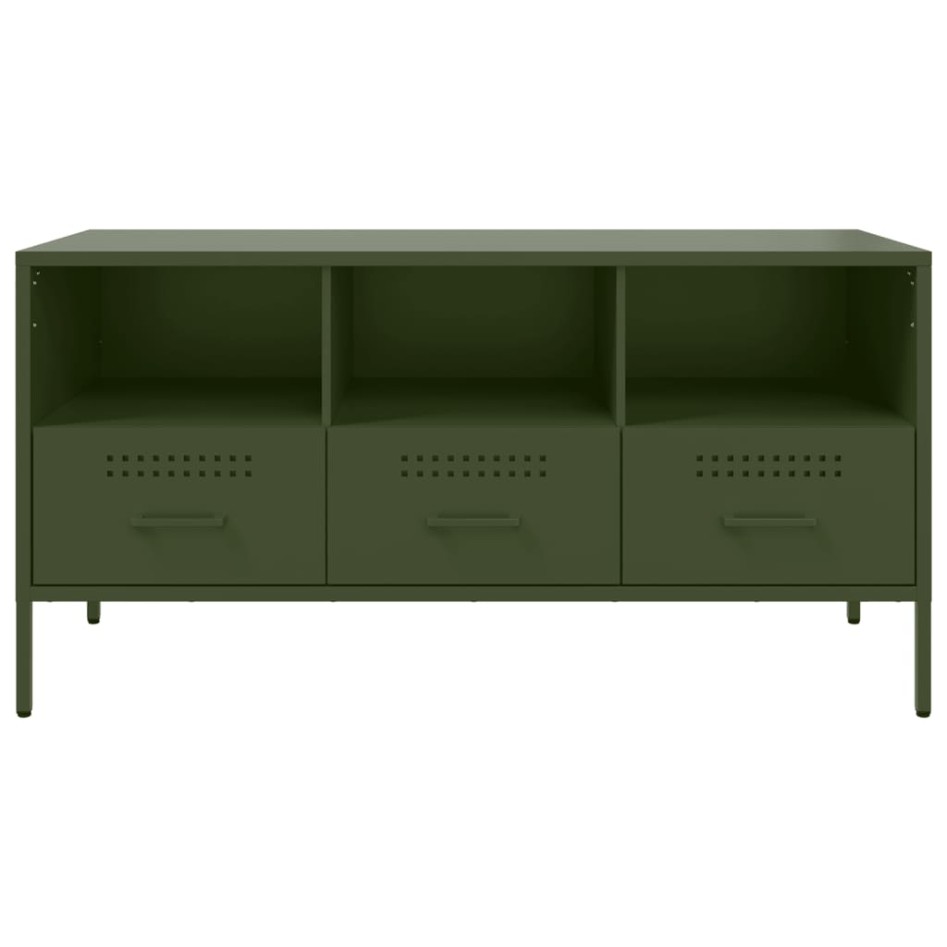 Mueble para TV acero verde oliva 100,5x39x50,5