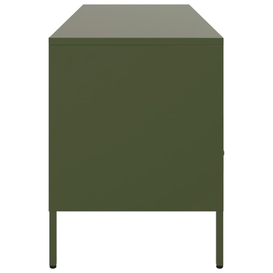 Mueble para TV acero verde oliva 100,5x39x50,5