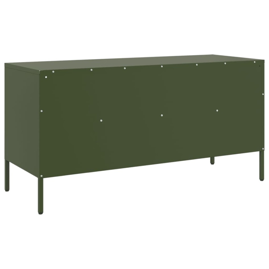 Mueble para TV acero verde oliva 100,5x39x50,5