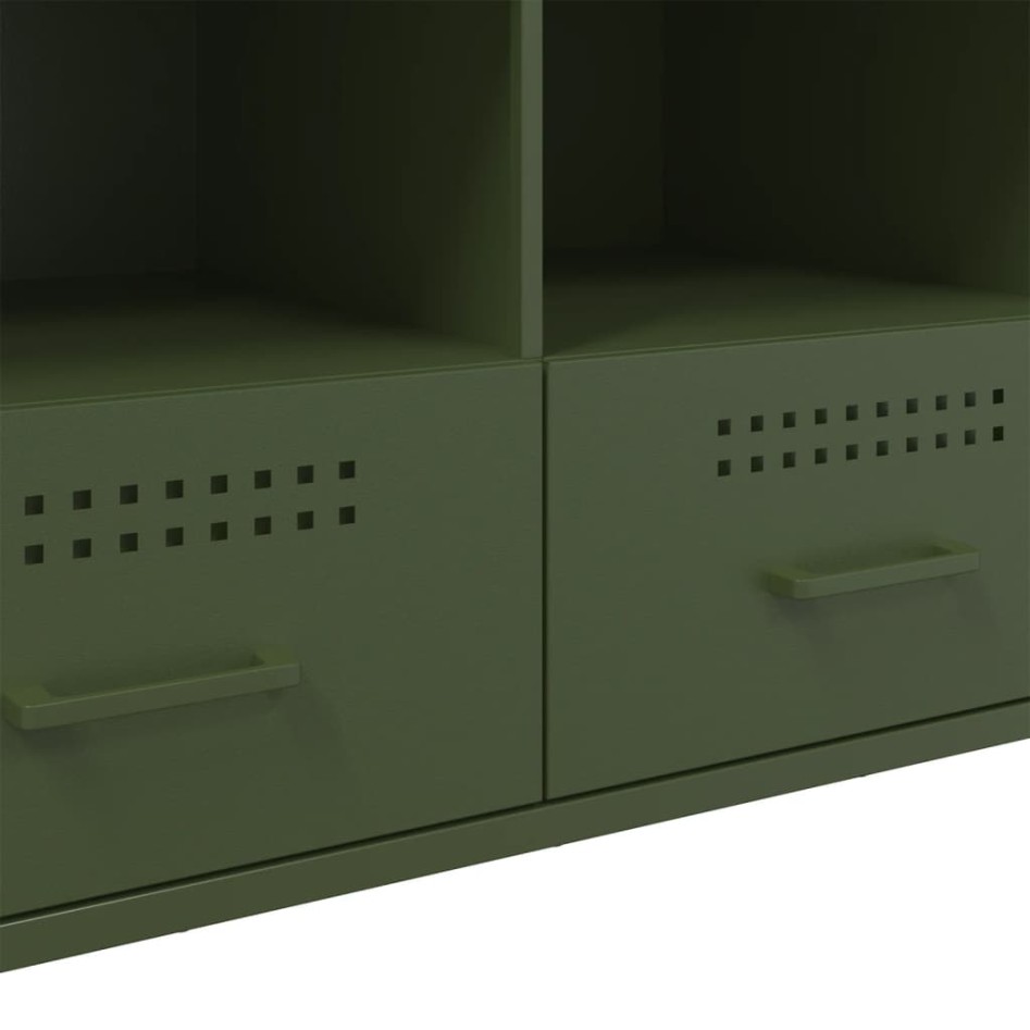 Mueble para TV acero verde oliva 100,5x39x50,5