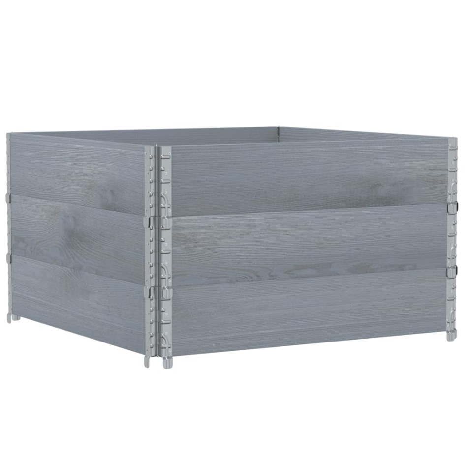 Jardinera de madera maciza de pino gris 100x100