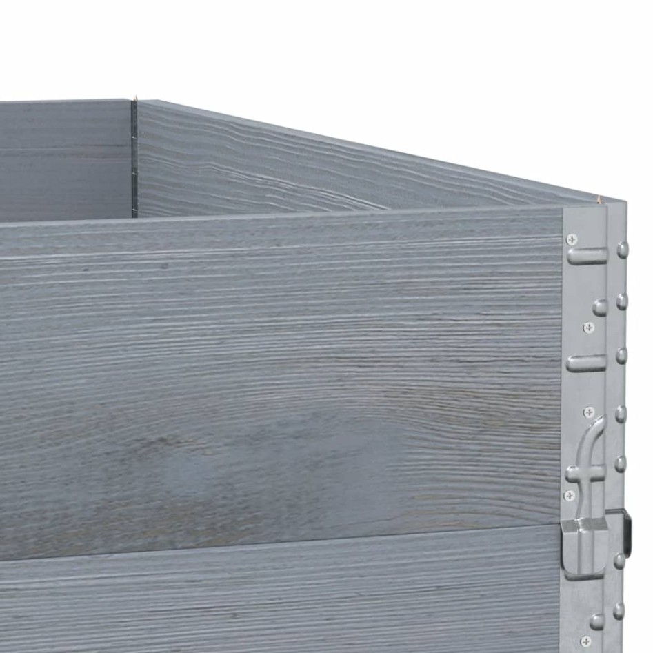 Jardinera de madera maciza de pino gris 100x100