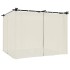 Cenador con cortinas acero color crema 3x3