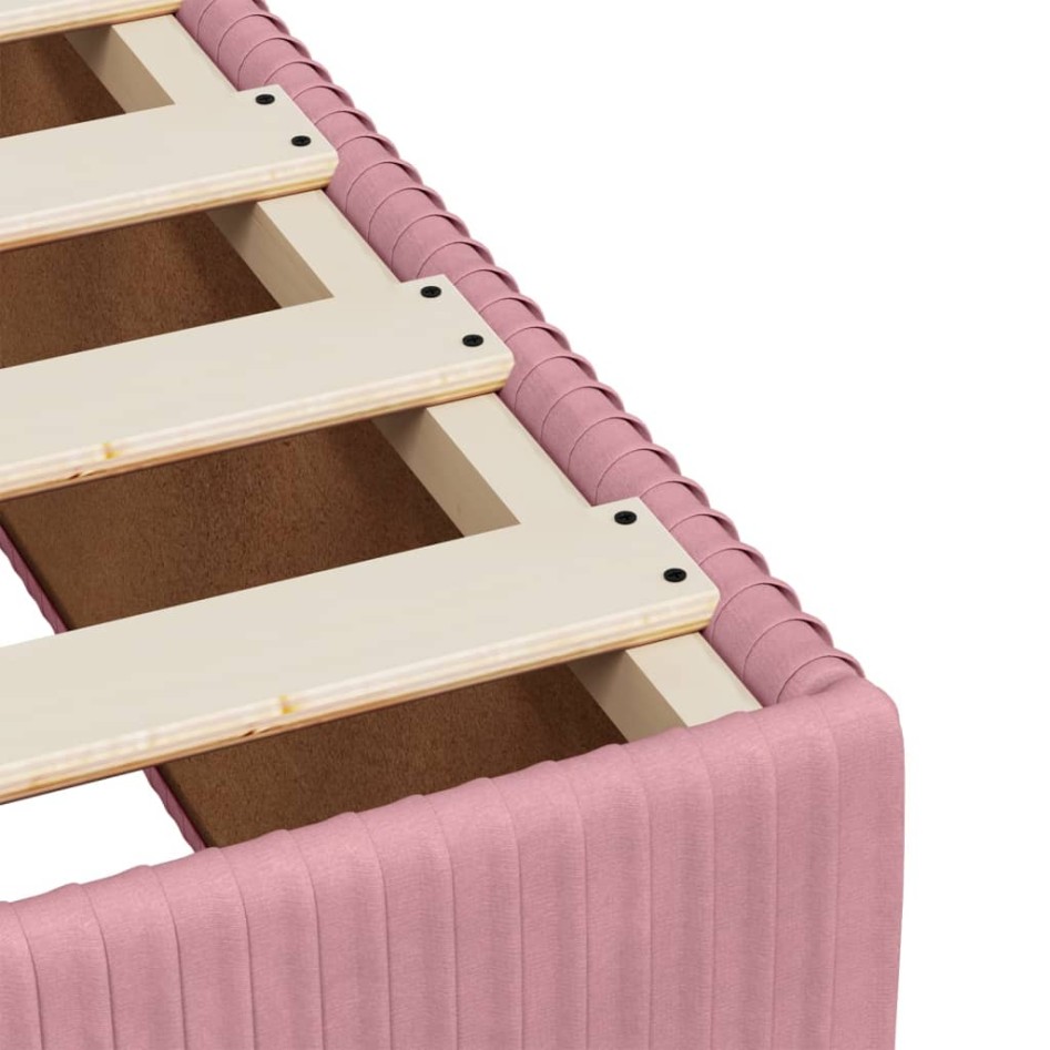 Estructura de cama sin colchón terciopelo rosa 90x200