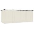 Cenador con cortinas acero color crema 6x3
