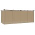 Cenador con cortinas acero taupe 6x3