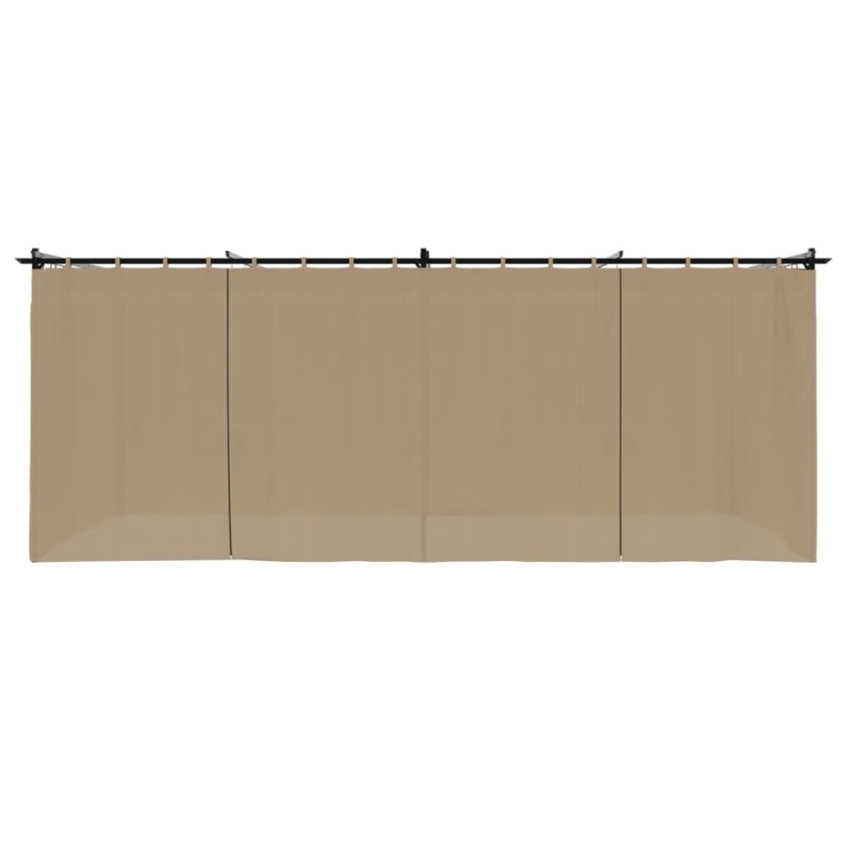 Cenador con cortinas acero taupe 6x3