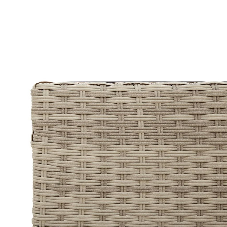 Sofá jardín forma de L con mesa y cojines ratán PE gris