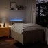 Cama box spring con colchón tela color crema 120x200