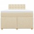 Cama box spring con colchón tela color crema 120x200