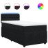 Cama box spring con colchón cuero sintético negro 90x190