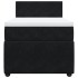 Cama box spring con colchón terciopelo negro 90x200