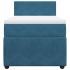 Cama box spring con colchón terciopelo azul 90x200