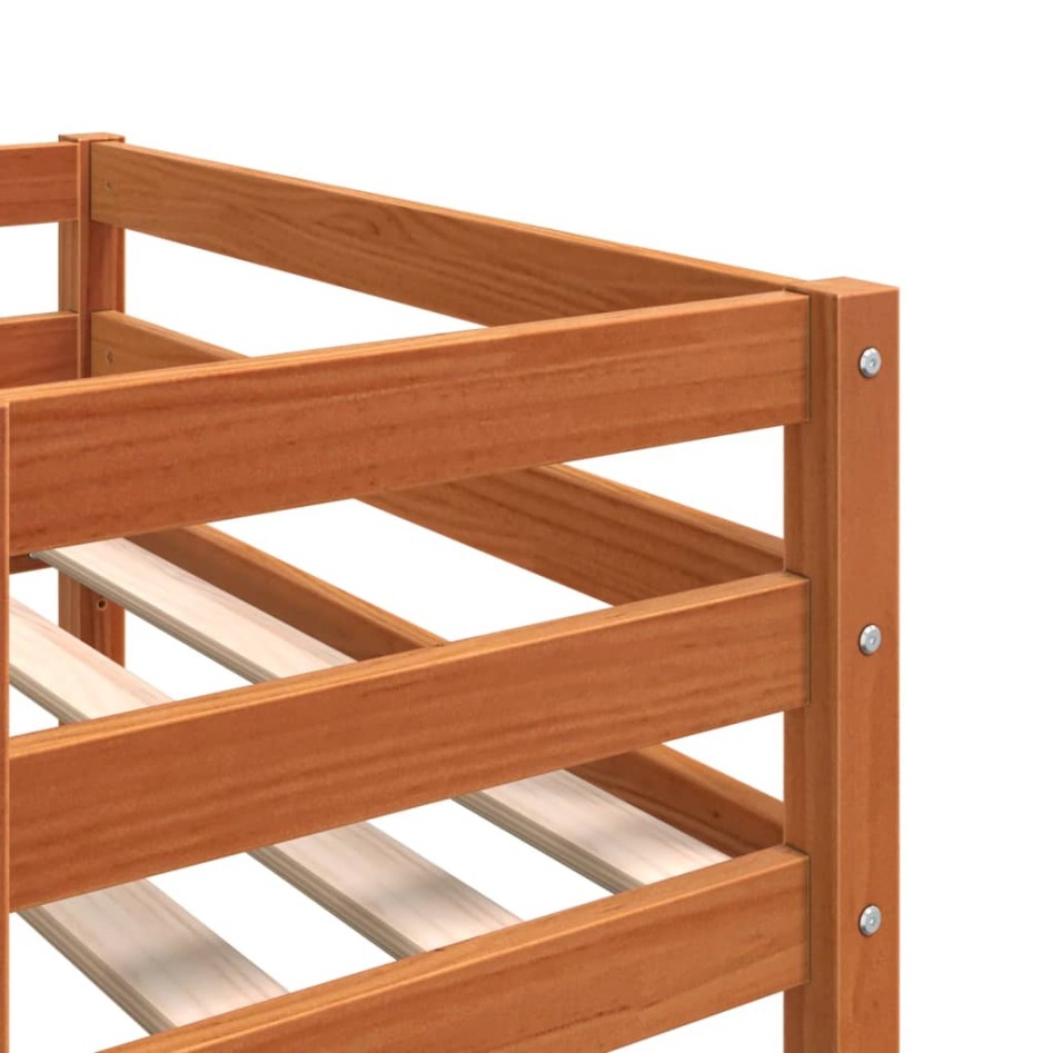 Estructura de cama para niños madera de pino marrón 90x190