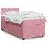 Cama box spring con colchón terciopelo rosa 90x200