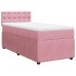 Cama box spring con colchón terciopelo rosa 90x200