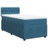 Cama box spring con colchón terciopelo azul 90x200