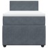 Cama box spring con colchón terciopelo gris oscuro 100x200