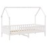 Cama con forma de casa de niños madera maciza blanca 80x200